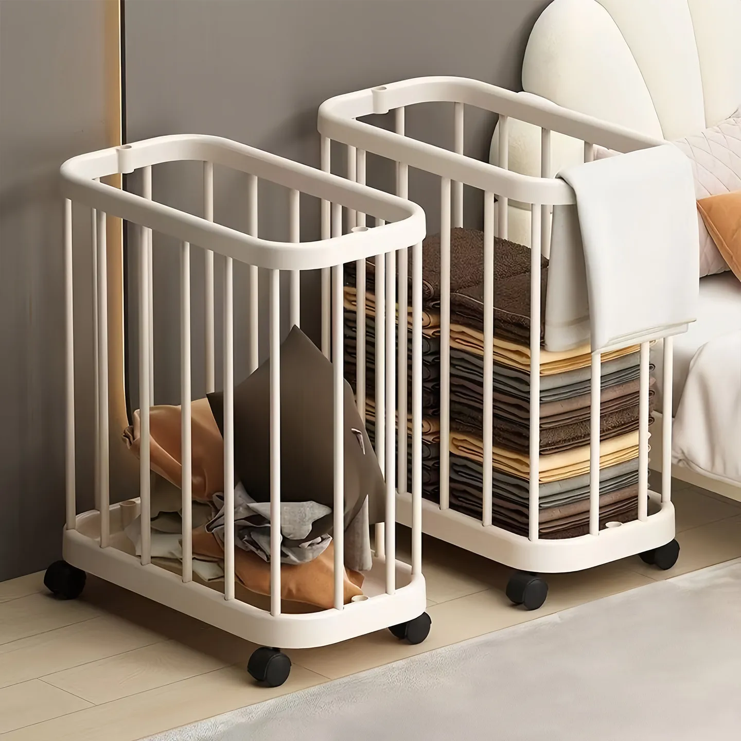 Large Capacity Waterproof Laundry Basket with Wheels - Versatile Storage for Bathroom, Yoga Mats, Fitness Gear, and Household Items thumbnail 1