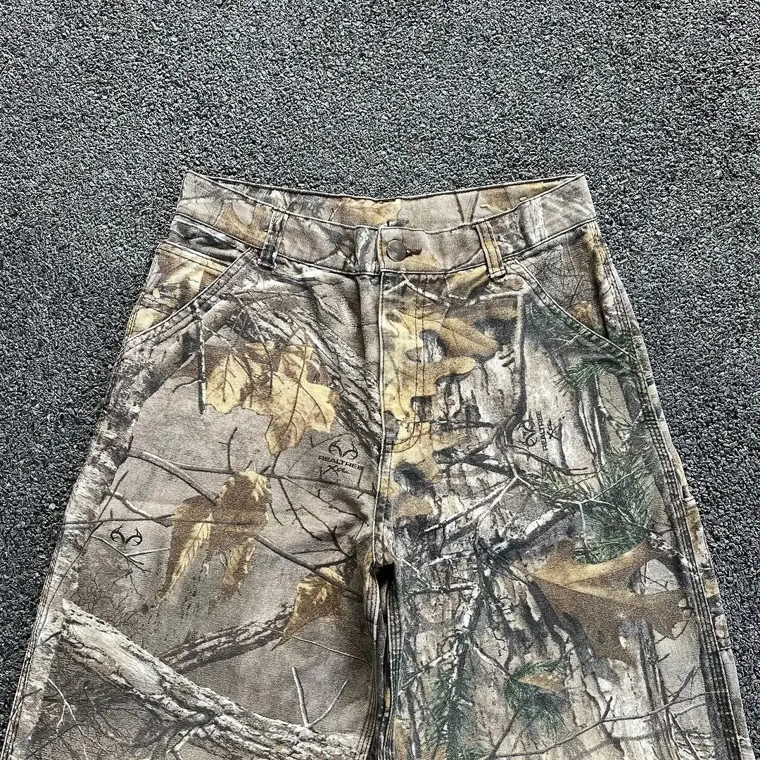 Men's Retro Leopard Print Wide Leg Jeans - Trendy High Street Loose Fit Straight Casual Long Pants for Streetwear showcase 18