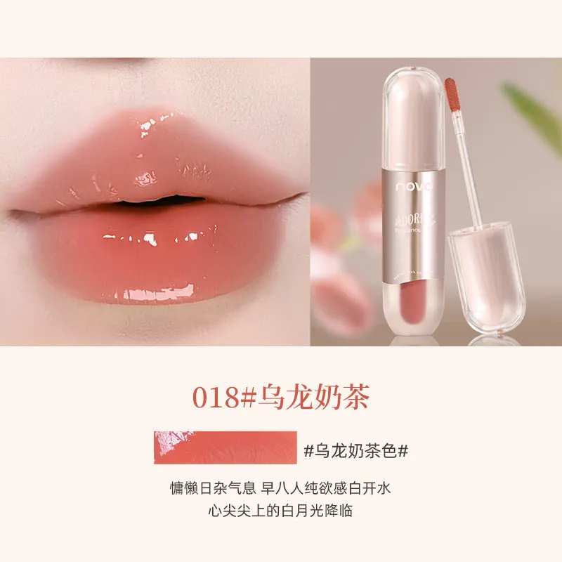 NOVO Bright Water Gloss Lip Glaze - Long-Lasting, Non-Sticky, Waterproof "Pure Desire" Finish for a Natural, Radiant Look thumbnail 8