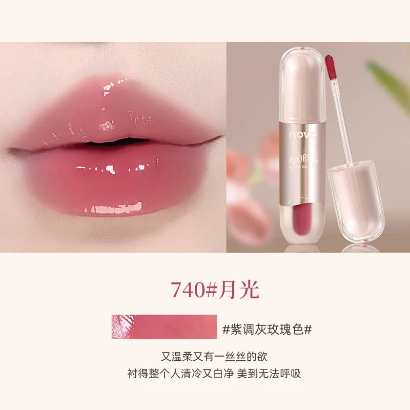 NOVO Bright Water Gloss Lip Glaze - Long-Lasting, Non-Sticky, Waterproof "Pure Desire" Finish for a Natural, Radiant Look thumbnail 10