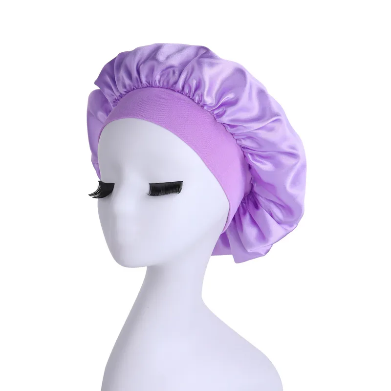 Women's Satin Bonnets Sleep Cap Wide Brim Nightcap for Hair Care Beauty Salon & Chemotherapy Patients - Image 8