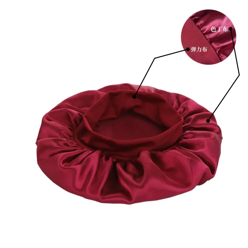 Women's Satin Bonnets Sleep Cap Wide Brim Nightcap for Hair Care Beauty Salon & Chemotherapy Patients showcase 4