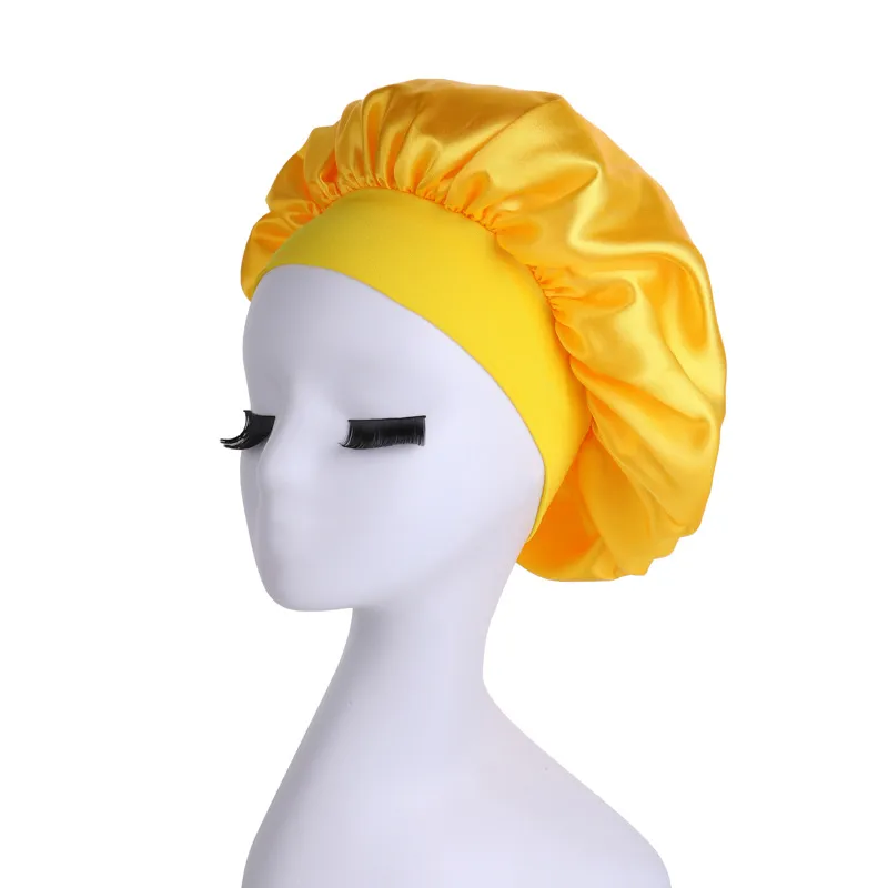 Women's Satin Bonnets Sleep Cap Wide Brim Nightcap for Hair Care Beauty Salon & Chemotherapy Patients - Image 6