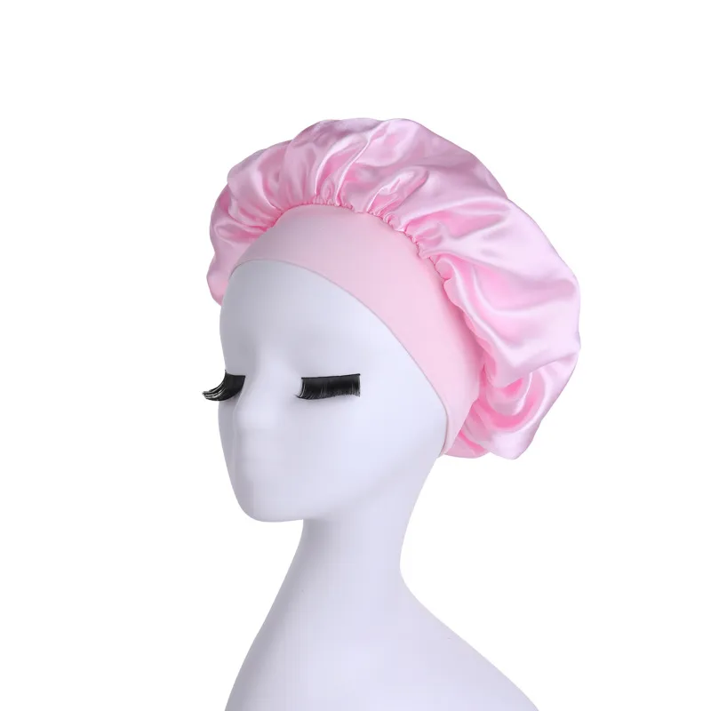 Women's Satin Bonnets Sleep Cap Wide Brim Nightcap for Hair Care Beauty Salon & Chemotherapy Patients showcase 17