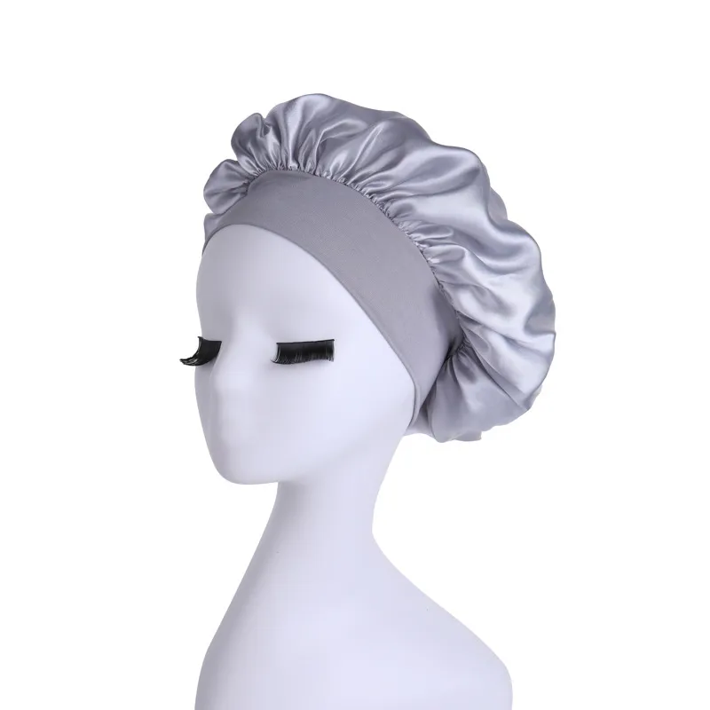 Women's Satin Bonnets Sleep Cap Wide Brim Nightcap for Hair Care Beauty Salon & Chemotherapy Patients showcase 14