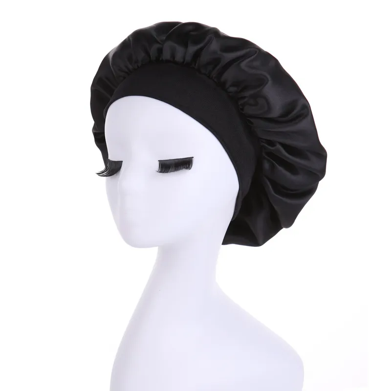 Women's Satin Bonnets Sleep Cap Wide Brim Nightcap for Hair Care Beauty Salon & Chemotherapy Patients showcase 9