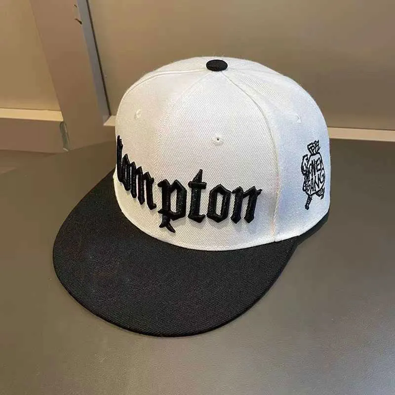 Men's Hip Hop Flat Brim Baseball Cap - Youth Streetwear Style, Compton Inspired Design, Wholesale Trendy Hat for Fashionable Individuals thumbnail 4