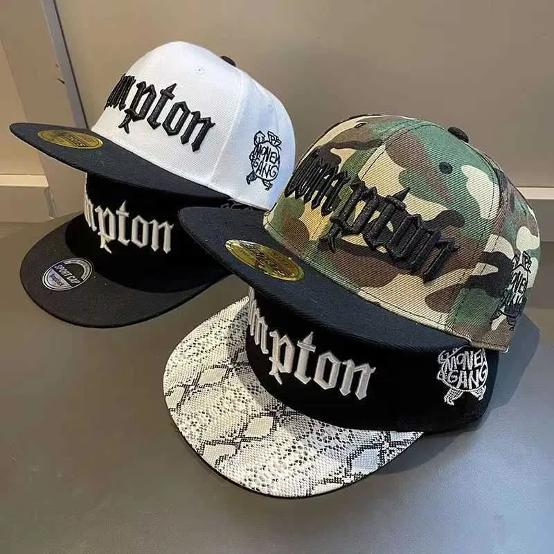 Men's Hip Hop Flat Brim Baseball Cap - Youth Streetwear Style, Compton Inspired Design, Wholesale Trendy Hat for Fashionable Individuals thumbnail 1