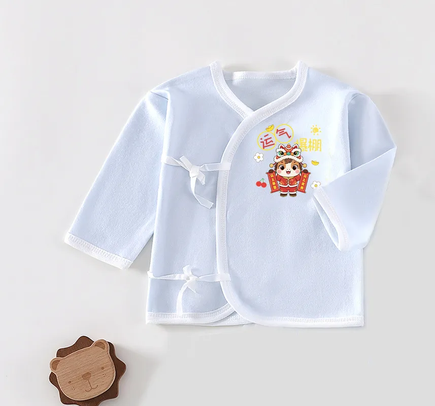 Newborn Baby Lace-Up Top & Undercoat Set - 0-3 Months Infant Underwear Clothes for Boys & Girls thumbnail 6