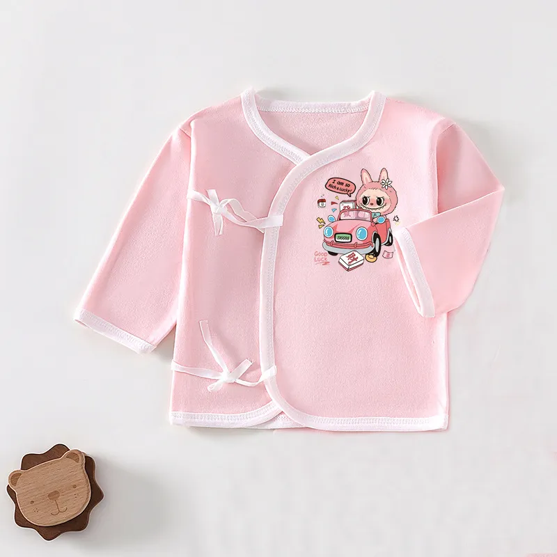 Newborn Baby Lace-Up Top & Undercoat Set - 0-3 Months Infant Underwear Clothes for Boys & Girls thumbnail 7