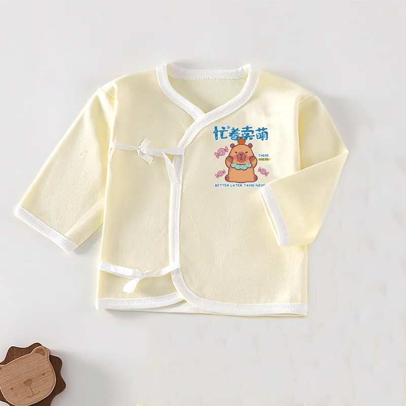 Newborn Baby Lace-Up Top & Undercoat Set - 0-3 Months Infant Underwear Clothes for Boys & Girls thumbnail 8