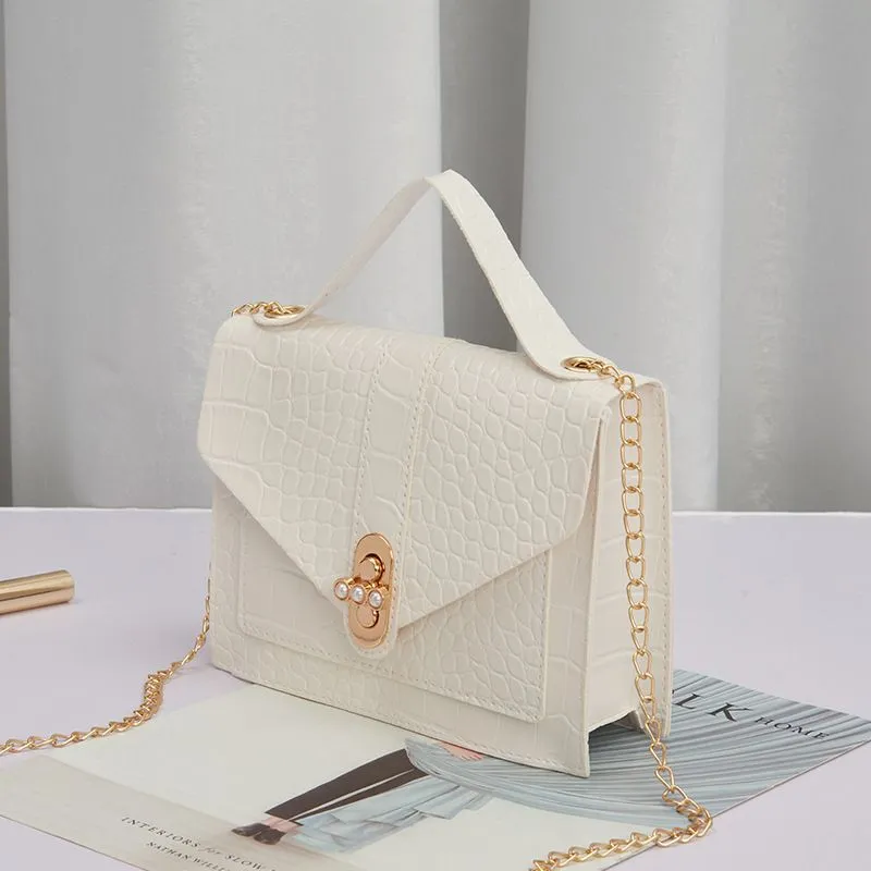 2024 Korean Fashion Versatile Women's Small Square Bag with Lock Chain, Shoulder Crossbody Handbag, Multiple Colors Available thumbnail 2