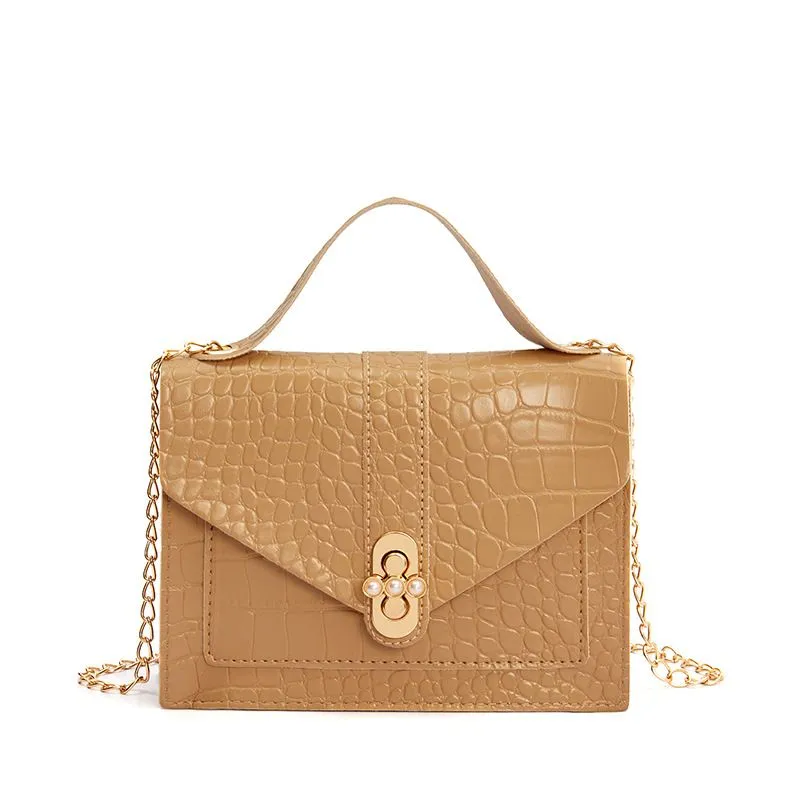 2024 Korean Fashion Versatile Women's Small Square Bag with Lock Chain, Shoulder Crossbody Handbag, Multiple Colors Available thumbnail 1