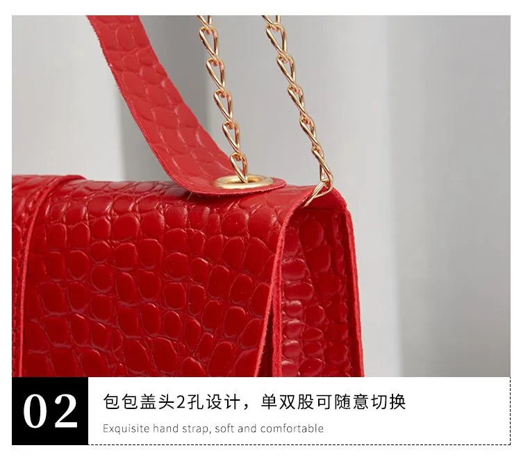2024 Korean Fashion Versatile Women's Small Square Bag with Lock Chain, Shoulder Crossbody Handbag, Multiple Colors Available showcase 16