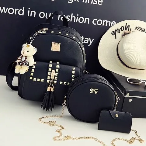 2024 New Korean Style Backpack for Women, Trendy, Versatile, Color-Block, College Style, Fashion Casual Bag, Ships within 24 Hours, Perfect for Students and Daily Use thumbnail 3