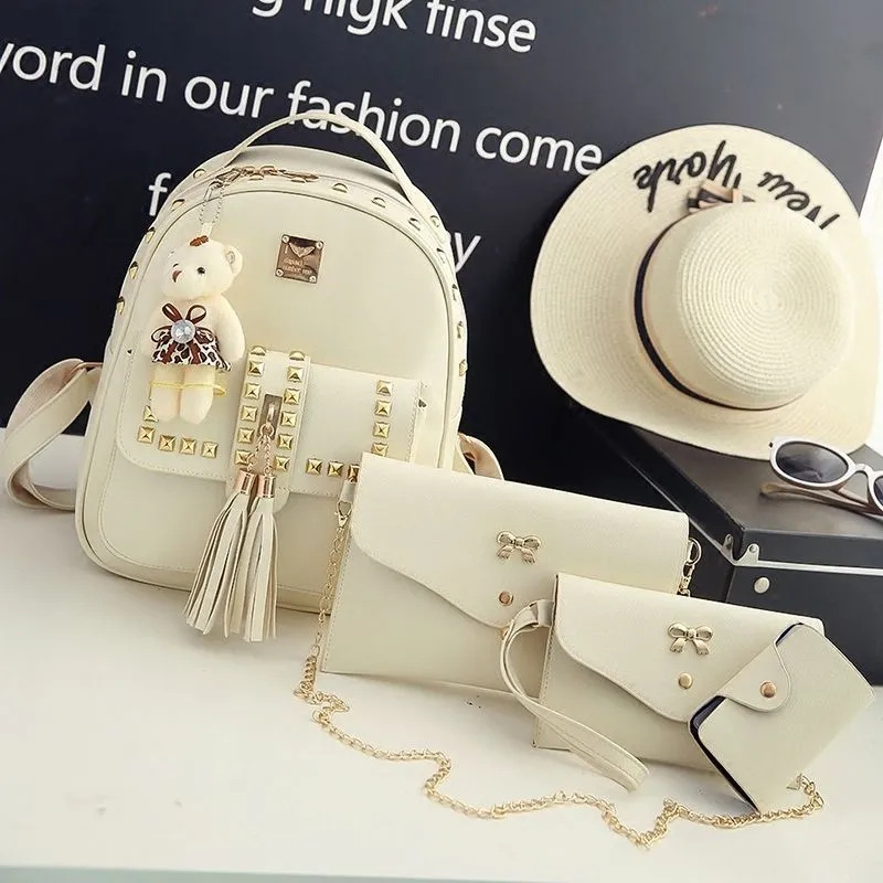 2024 New Korean Style Backpack for Women, Trendy, Versatile, Color-Block, College Style, Fashion Casual Bag, Ships within 24 Hours, Perfect for Students and Daily Use showcase 1
