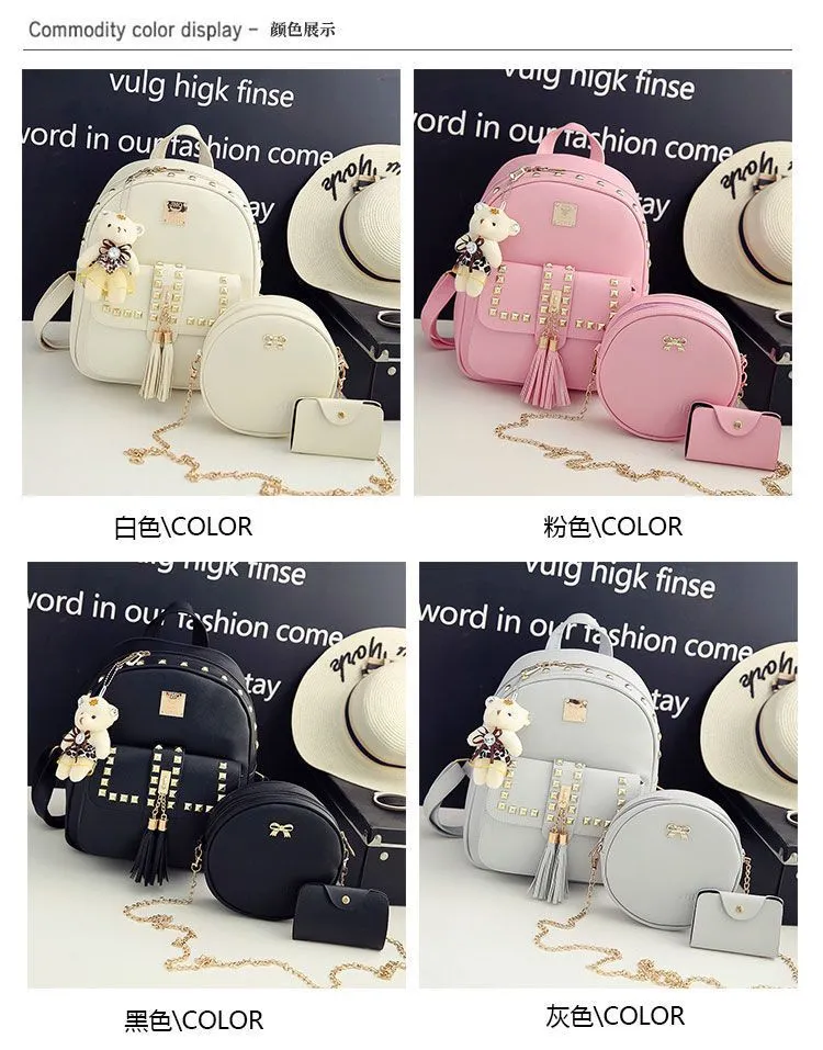 2024 New Korean Style Backpack for Women, Trendy, Versatile, Color-Block, College Style, Fashion Casual Bag, Ships within 24 Hours, Perfect for Students and Daily Use showcase 3