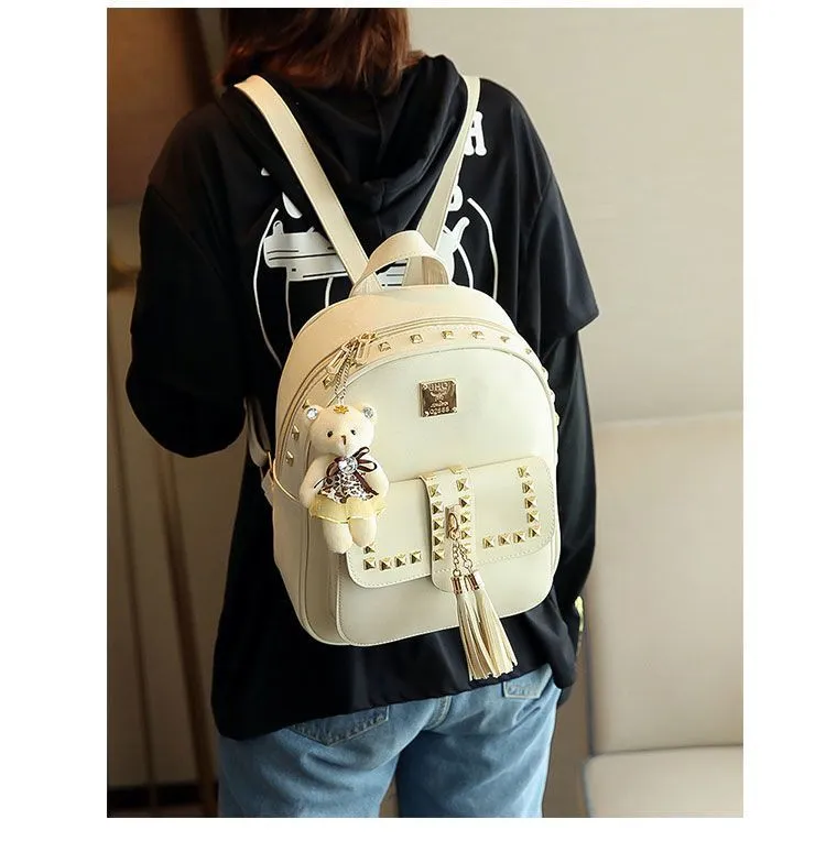 2024 New Korean Style Backpack for Women, Trendy, Versatile, Color-Block, College Style, Fashion Casual Bag, Ships within 24 Hours, Perfect for Students and Daily Use showcase 5