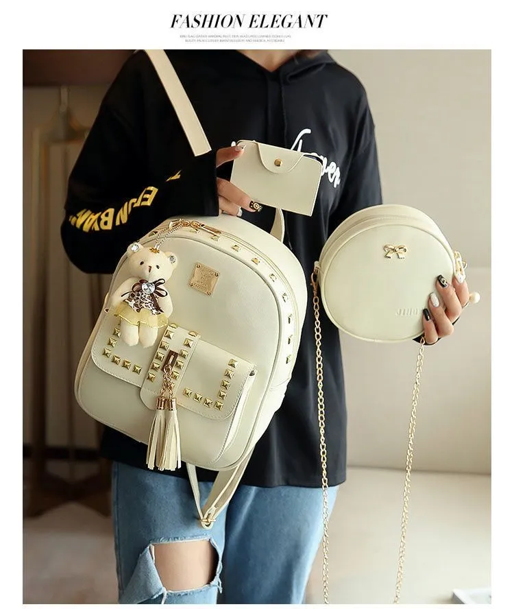 2024 New Korean Style Backpack for Women, Trendy, Versatile, Color-Block, College Style, Fashion Casual Bag, Ships within 24 Hours, Perfect for Students and Daily Use showcase 6