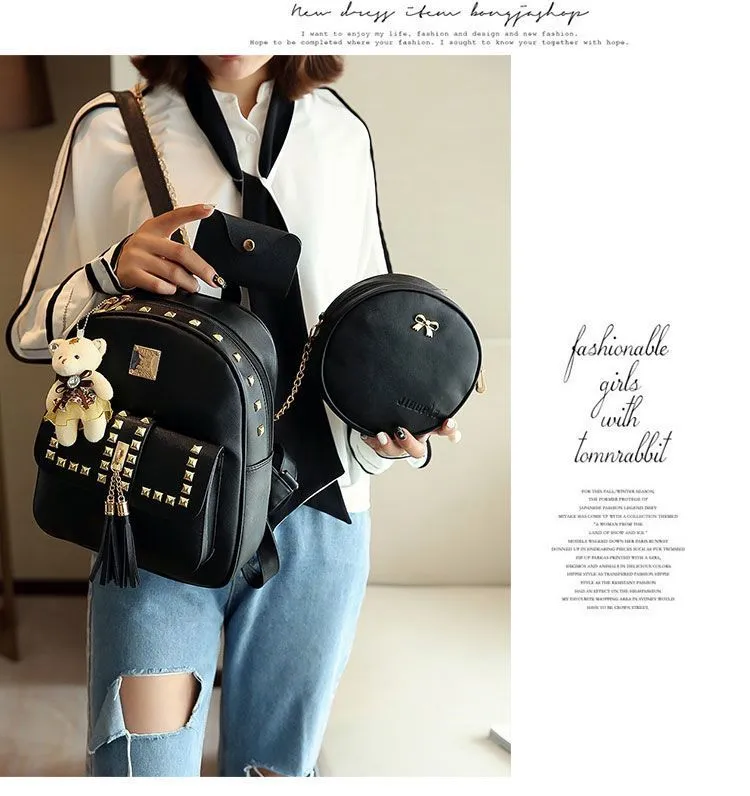 2024 New Korean Style Backpack for Women, Trendy, Versatile, Color-Block, College Style, Fashion Casual Bag, Ships within 24 Hours, Perfect for Students and Daily Use showcase 7
