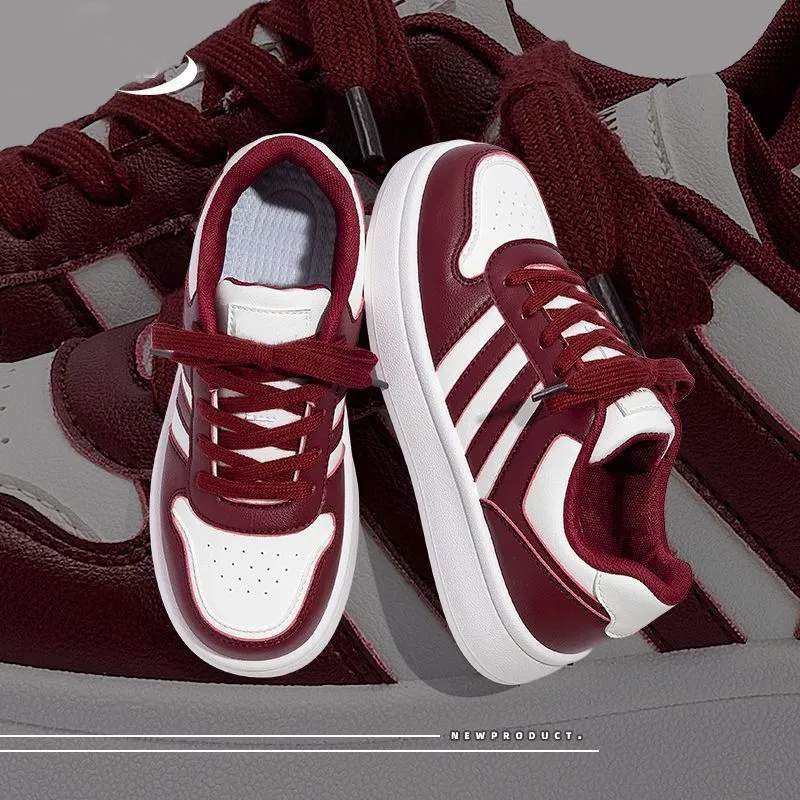 Piaz Trendy Fashion Red Shoes Classic Casual Sneakers for Students, Thick Soles, Height-Increasing, High-Value, Fashionable Leisure Board Shoes showcase 3