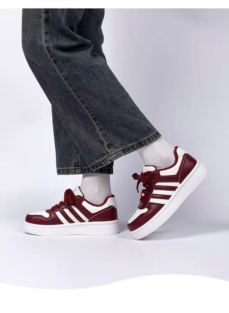Piaz Trendy Fashion Red Shoes Classic Casual Sneakers for Students, Thick Soles, Height-Increasing, High-Value, Fashionable Leisure Board Shoes showcase 6