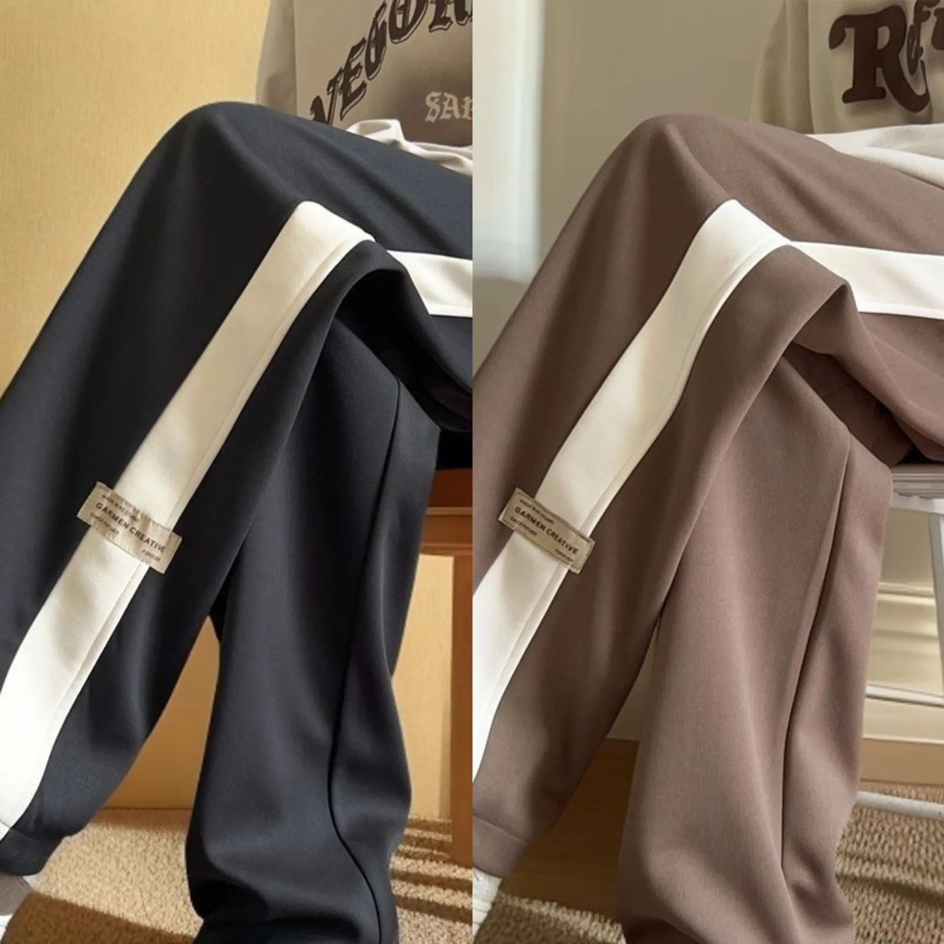 Casual Wide-Leg Pants, Comfortable Loose Fit Trousers for Everyday Wear, Versatile Fashion for All Seasons thumbnail 5