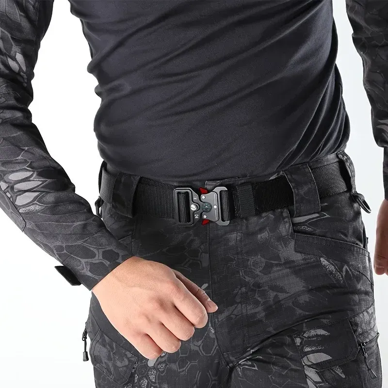 Genuine Tactical Belt Quick Release Outdoor Military Style Nylon Sports Belt for Men & Women - Durable Black Accessory thumbnail 5