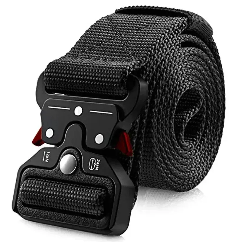 Genuine Tactical Belt Quick Release Outdoor Military Style Nylon Sports Belt for Men & Women - Durable Black Accessory thumbnail 6