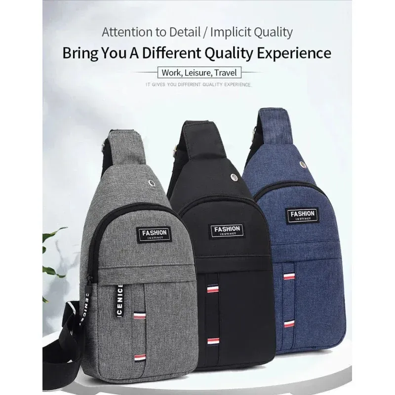 Men's Lightweight Minimalist Crossbody Bag - Durable Polyester, Large Capacity, Anti-Theft, Ideal for Sports, Travel, and Daily Leisure - Image 1