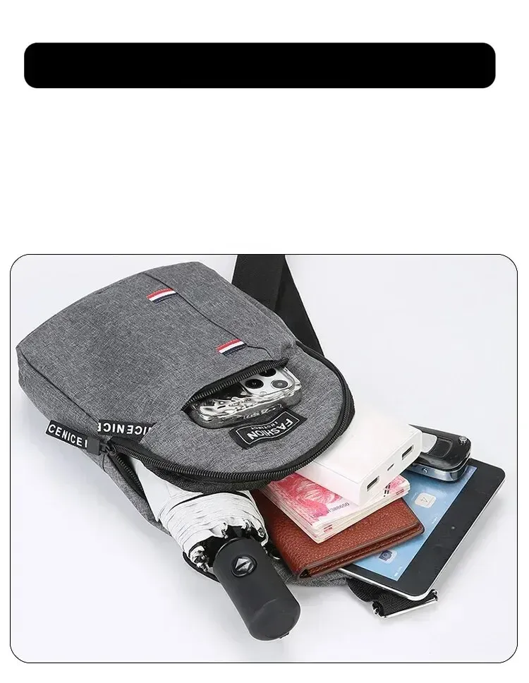 Men's Lightweight Minimalist Crossbody Bag - Durable Polyester, Large Capacity, Anti-Theft, Ideal for Sports, Travel, and Daily Leisure showcase 8