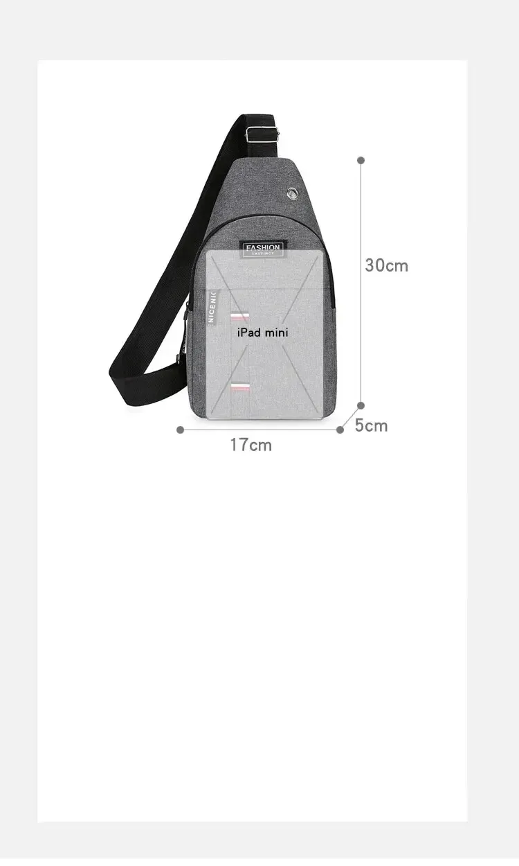 Men's Lightweight Minimalist Crossbody Bag - Durable Polyester, Large Capacity, Anti-Theft, Ideal for Sports, Travel, and Daily Leisure showcase 6