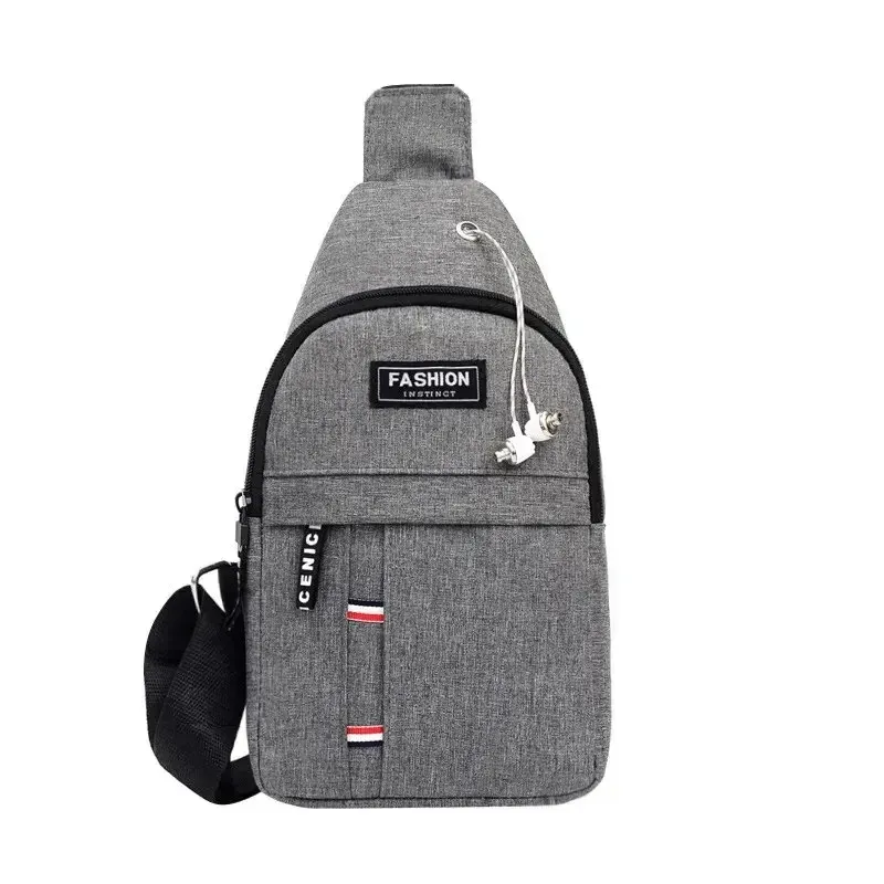Men's Waterproof Nylon Canvas Waist Bag - Large Capacity, Adjustable Strap, Casual Outdoor Crossbody Chest Pack for Travel & Sports thumbnail 4