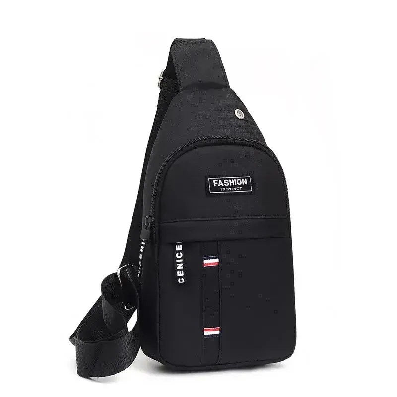 Men's Waterproof Nylon Canvas Waist Bag - Large Capacity, Adjustable Strap, Casual Outdoor Crossbody Chest Pack for Travel & Sports thumbnail 1