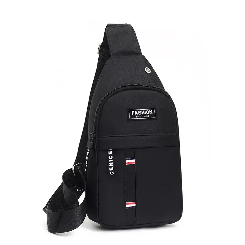 Men's Waterproof Nylon Canvas Waist Bag - Large Capacity, Adjustable Strap, Casual Outdoor Crossbody Chest Pack for Travel & Sports showcase 6