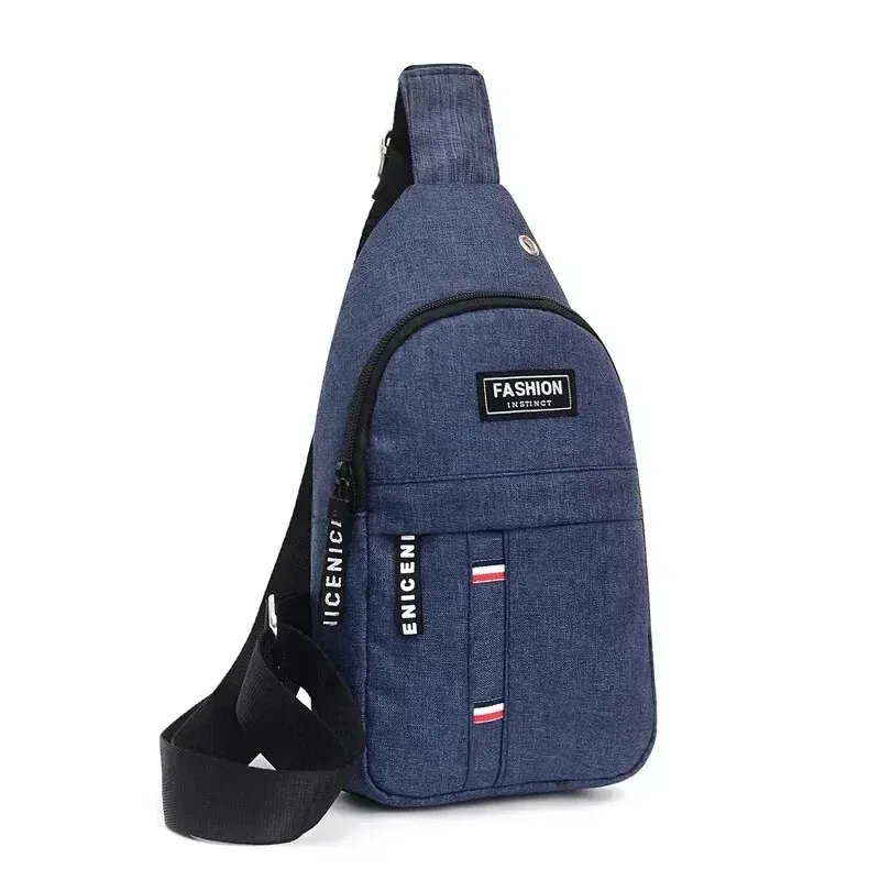 Men's Waterproof Nylon Canvas Waist Bag - Large Capacity, Adjustable Strap, Casual Outdoor Crossbody Chest Pack for Travel & Sports thumbnail 5