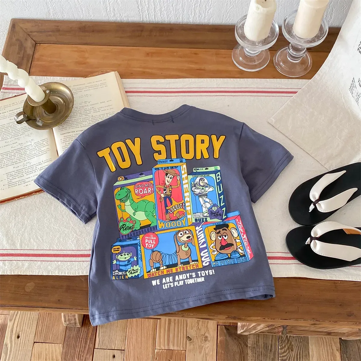 2024 Summer Boys Cartoon Print T-Shirt - Loose Fit Short Sleeve Round Neck Tees for Children & Babies (9 Months - 6 Years) showcase 7