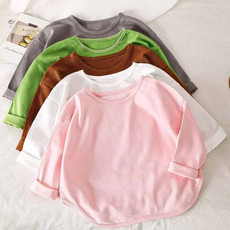 Baby Boys Girls Long Sleeve Cotton T-Shirt Tops - Soft Pure Cotton Kids Spring Tee for Toddlers & Infants showcase 2