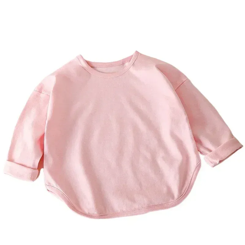 Baby Boys Girls Long Sleeve Cotton T-Shirt Tops - Soft Pure Cotton Kids Spring Tee for Toddlers & Infants thumbnail 4