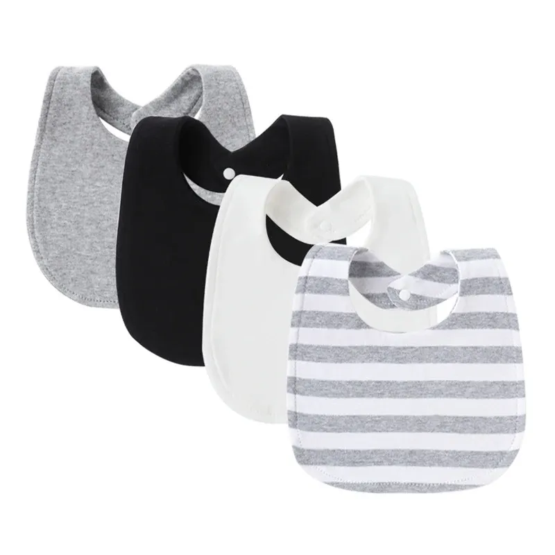 4Pcs Baby Bibs & Burp Cloths Set - Cute Cartoon Cotton Newborn Saliva Towels for Girls & Boys, Soft Infant Apron, Toddler Feeding Accessories showcase 5