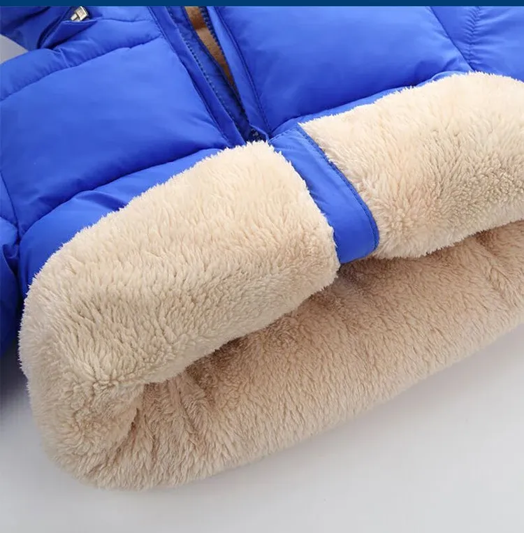 Kids Winter Thick Plush Fur Hooded Jacket for Boys and Girls - Warm Snowsuit Outerwear for Children showcase 6