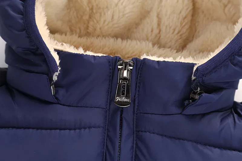 Kids Winter Thick Plush Fur Hooded Jacket for Boys and Girls - Warm Snowsuit Outerwear for Children showcase 9