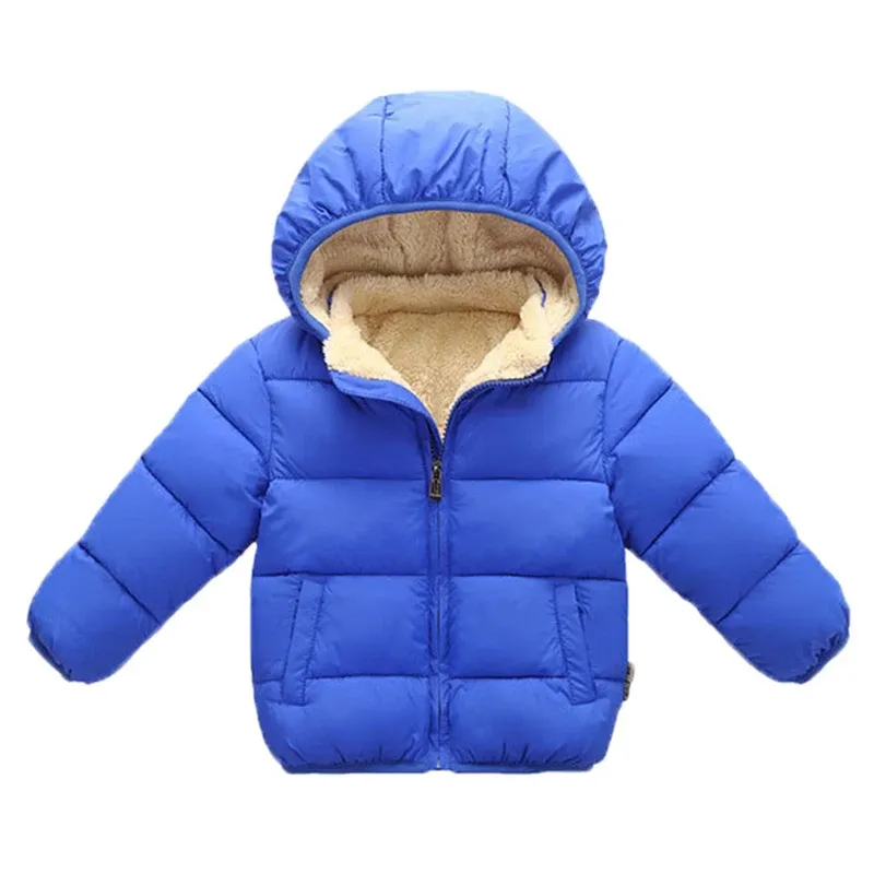 Kids Winter Thick Plush Fur Hooded Jacket for Boys and Girls - Warm Snowsuit Outerwear for Children thumbnail 3