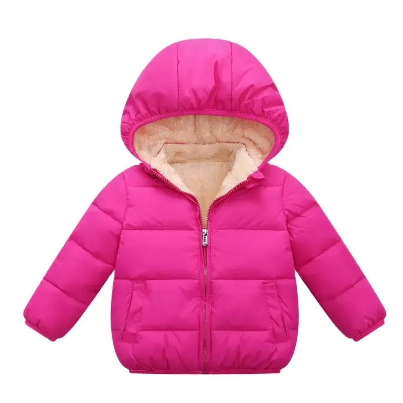 Kids Winter Thick Plush Fur Hooded Jacket for Boys and Girls - Warm Snowsuit Outerwear for Children thumbnail 6