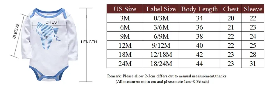Kavkas 6/3 Pack Baby Boys Girls Long Sleeve Bodysuits 100% Cotton Newborn Infant Jumpsuit Clothing for 0-12 Months showcase 2