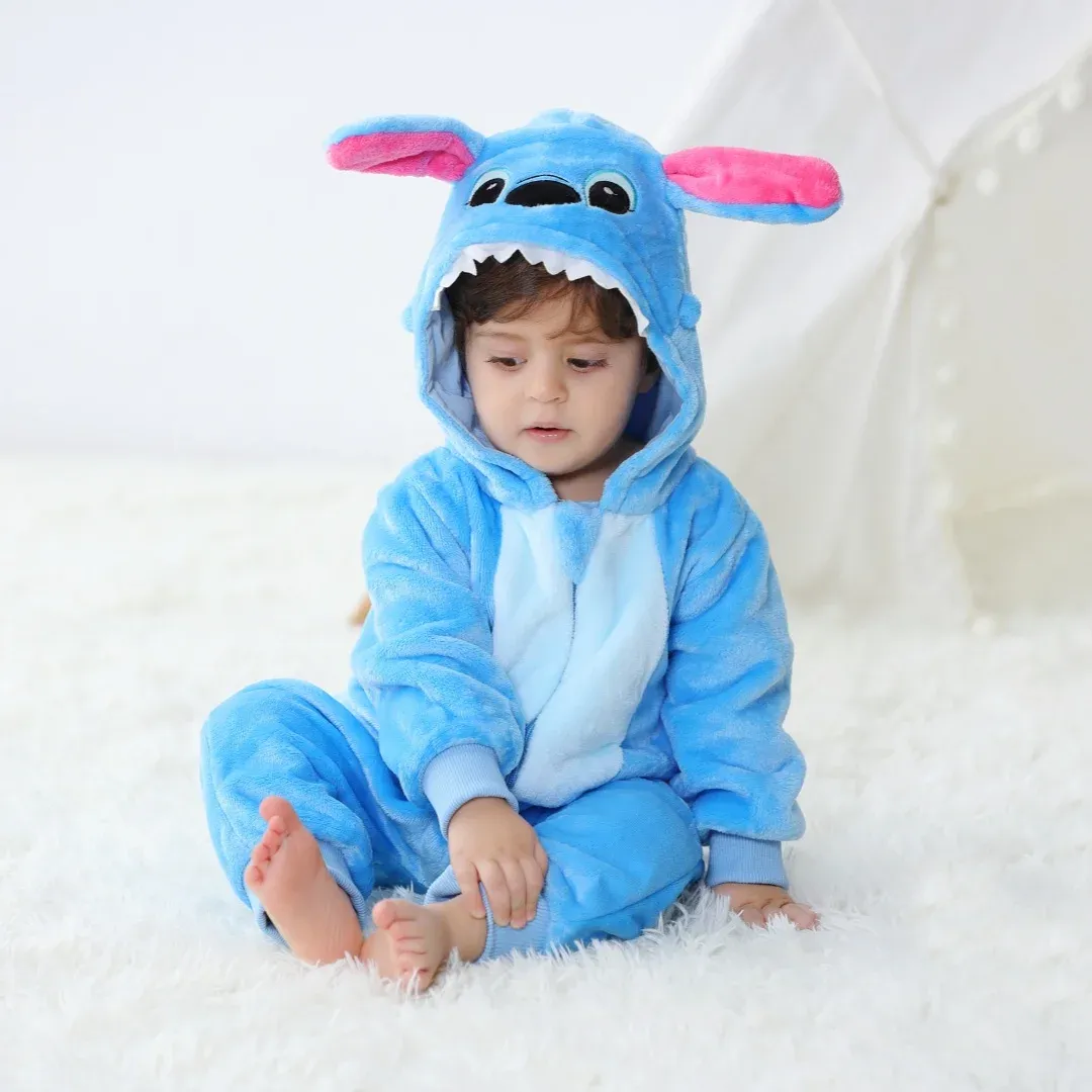 Baby Stitch Kigurumi Romper - Cute Cartoon Animal Jumpsuit for Infants & Toddlers, Long Sleeve Cosplay Pyjamas for Girls and Boys, Ideal for Spring, Fall, Winter thumbnail 6