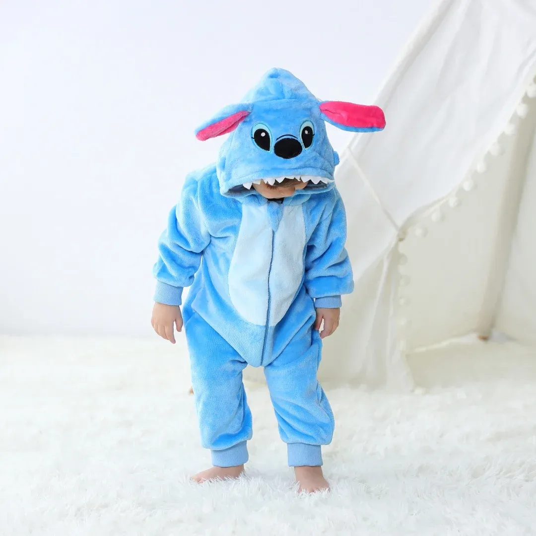 Baby Stitch Kigurumi Romper - Cute Cartoon Animal Jumpsuit for Infants & Toddlers, Long Sleeve Cosplay Pyjamas for Girls and Boys, Ideal for Spring, Fall, Winter thumbnail 5