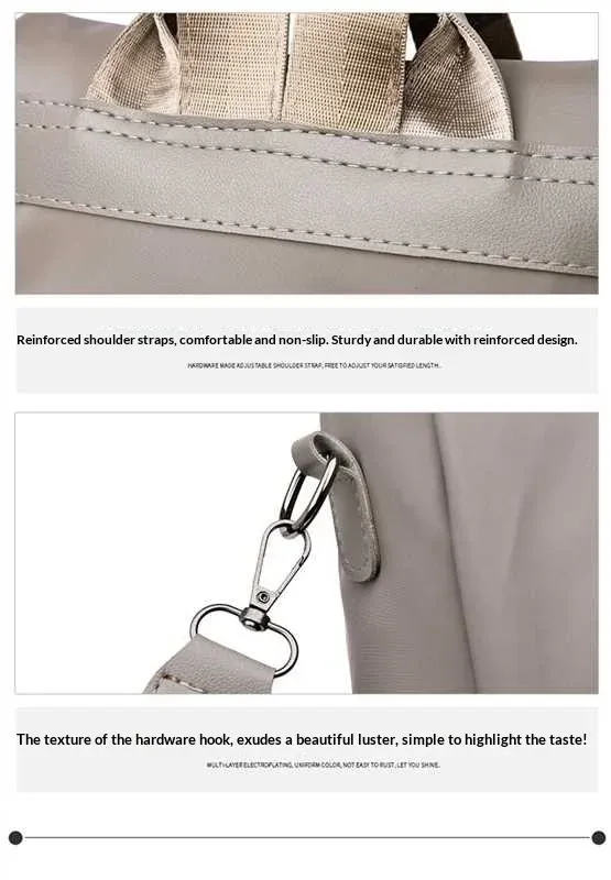 Women's Multifunction Backpack: Stylish Casual Solid Color School Bag for Girls, Fashion Detachable Strap Travel Shoulder Bag showcase 4