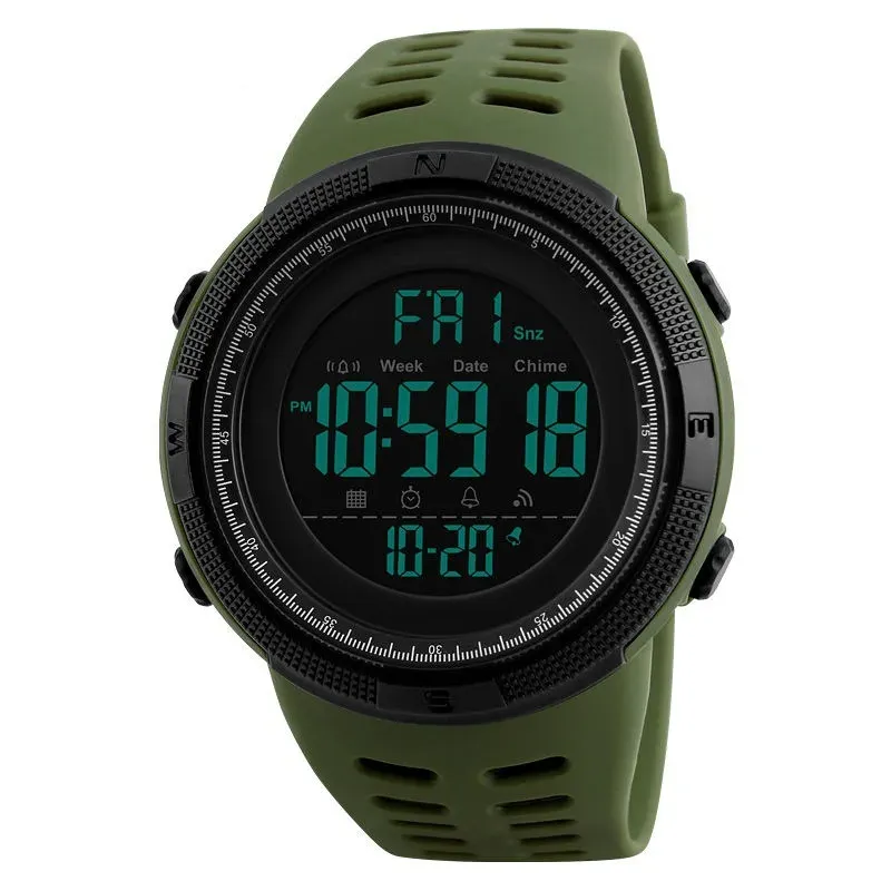 Men's Military Sports Digital Watch - Luminous LED Multifunction Waterproof Wristwatch for Boys, Students, and Teens - Shock Resistant with Silicone Band showcase 16
