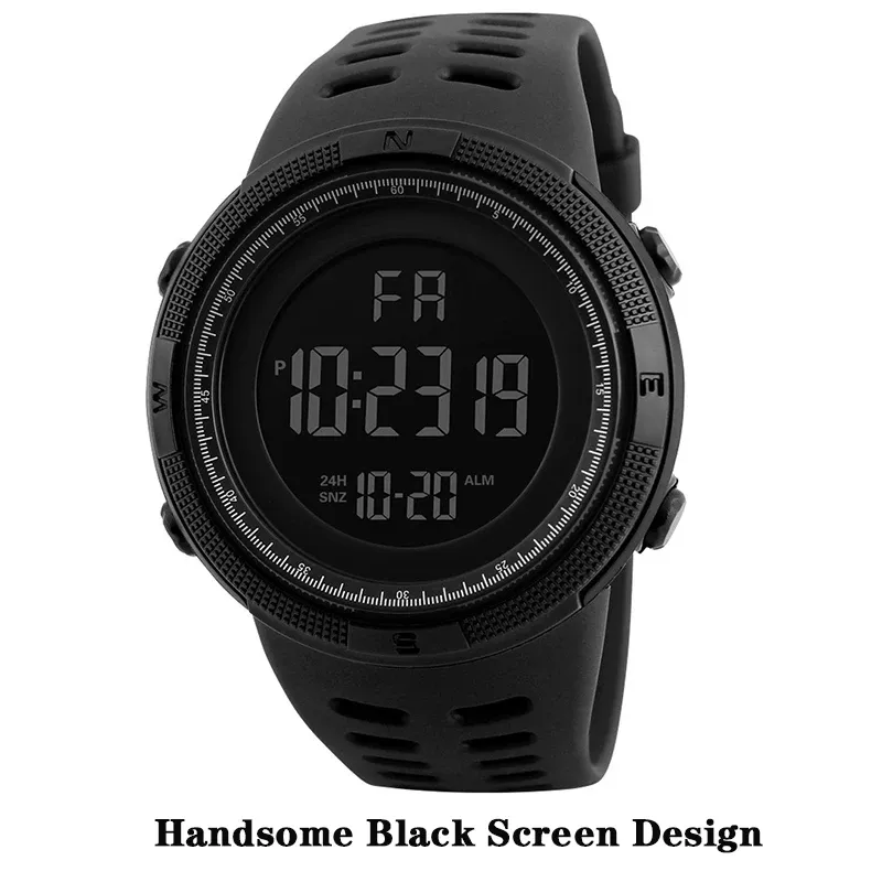 Men's Military Sports Digital Watch - Luminous LED Multifunction Waterproof Wristwatch for Boys, Students, and Teens - Shock Resistant with Silicone Band showcase 4